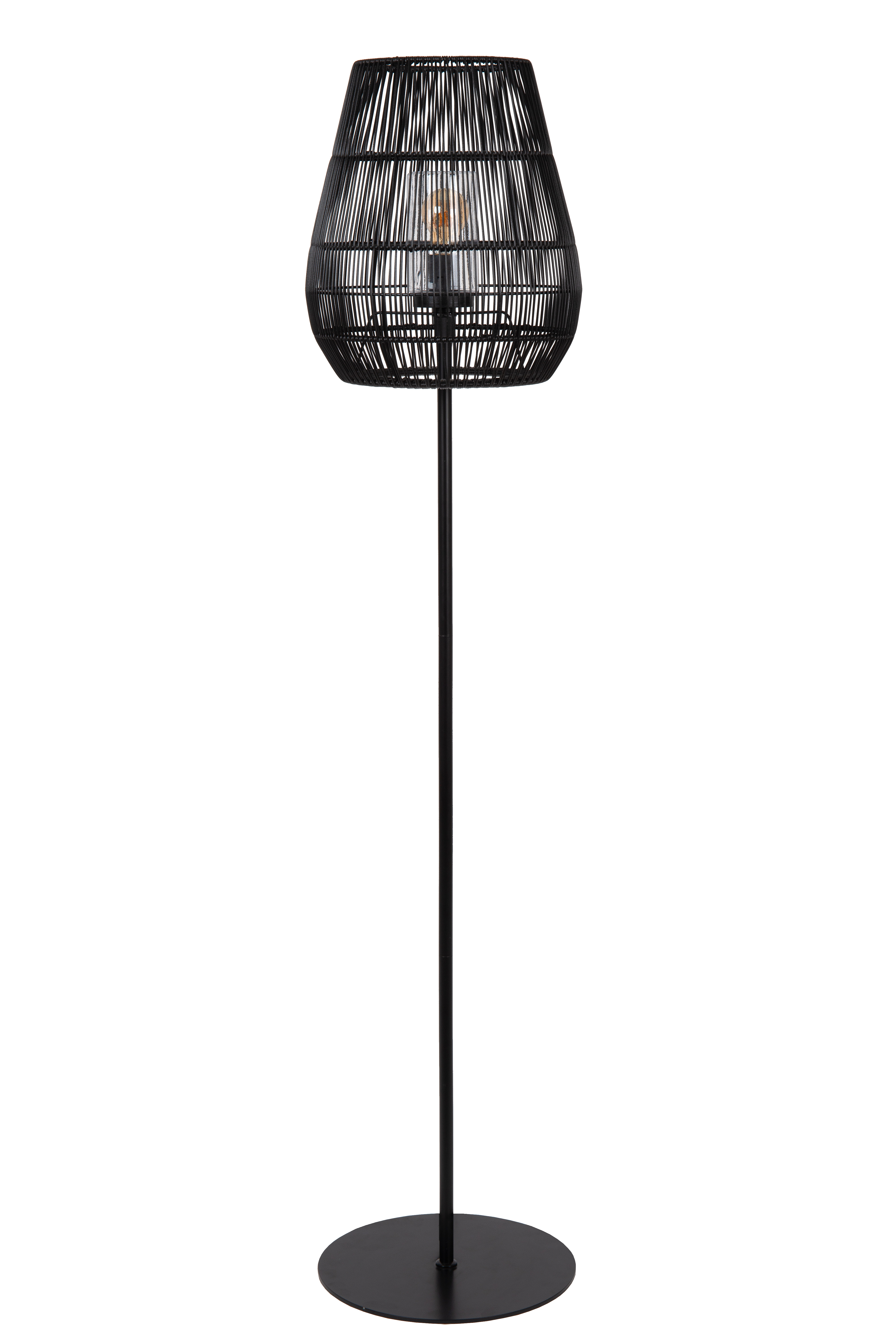 Black wicker on sale floor lamp